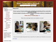 Tablet Screenshot of bookconservationservices.com